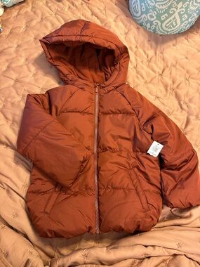 Old Navy Rust-Orange Hooded Puffer Jacket